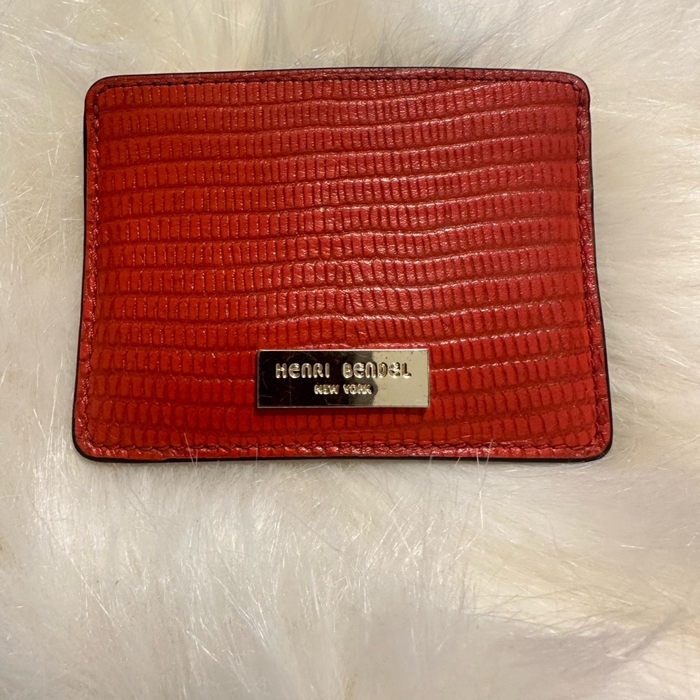 AUTHENTIC Henri Bendel Red Orange Card Holder